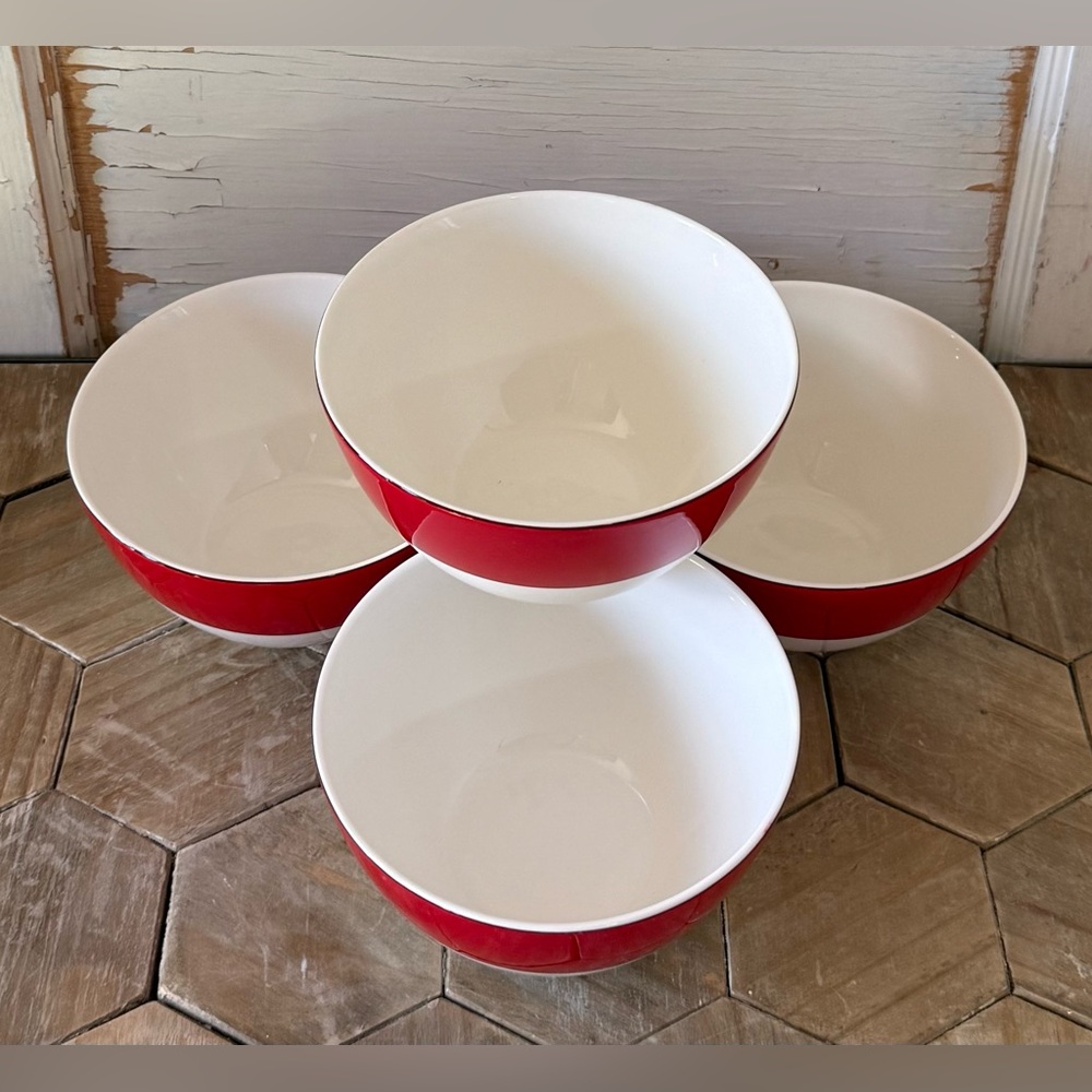 Kate Spade New York, Rutherford Circle Red by Lenox, Set of 4,Cereal/Soup Bowls - Picture 3 of 12